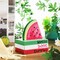 4-Piece Summer Watermelon Table Decor – Hello Sweet Summer Wooden Stacked Books & Tiered Tray Centerpiece for Home, Office & Kitchen Farmhouse Decor